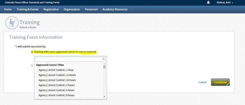 screenshot - Enter-Pre-Approved-Training 1