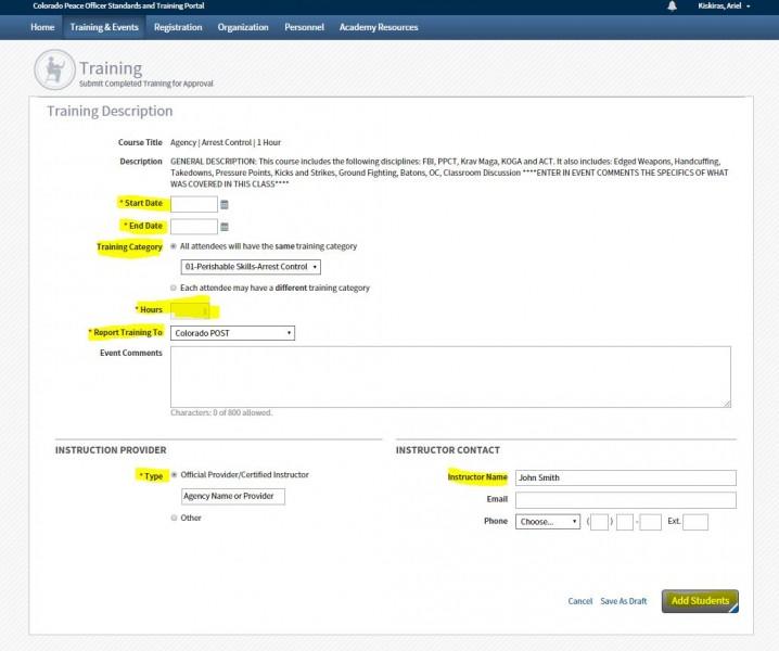 screenshot - Enter-Pre-Approved-Training 3 